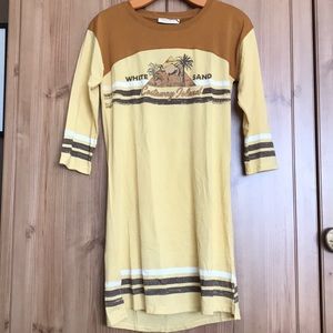Spell Designs White Sand Tee Dress Mustard XS